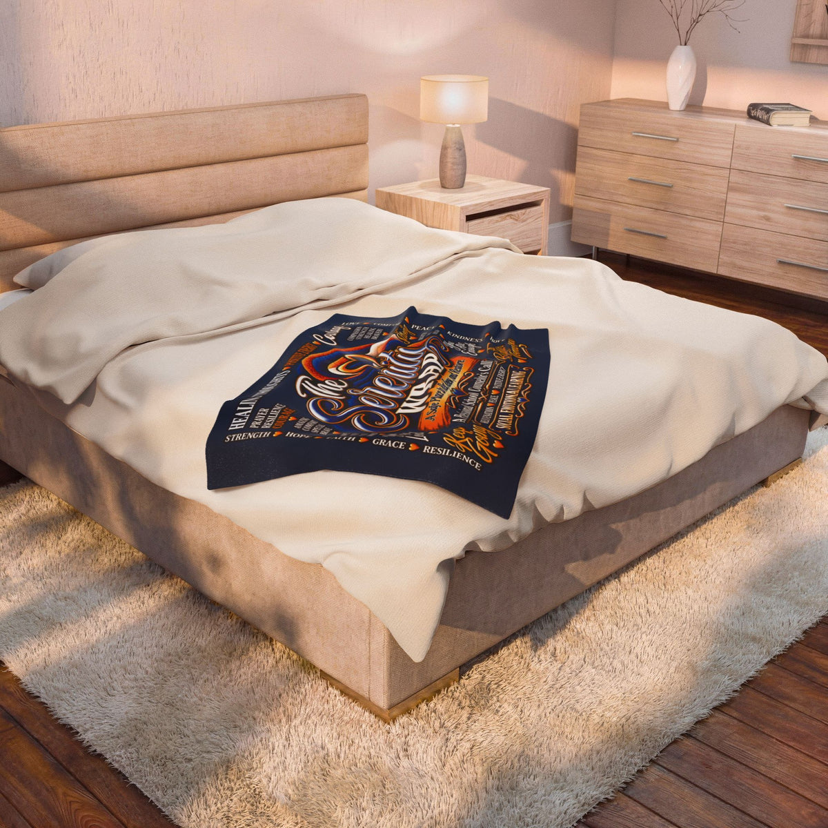 The Serenity Wrap Plush Blanket — Inspirational Comfort Throw with Heart & Healing Words