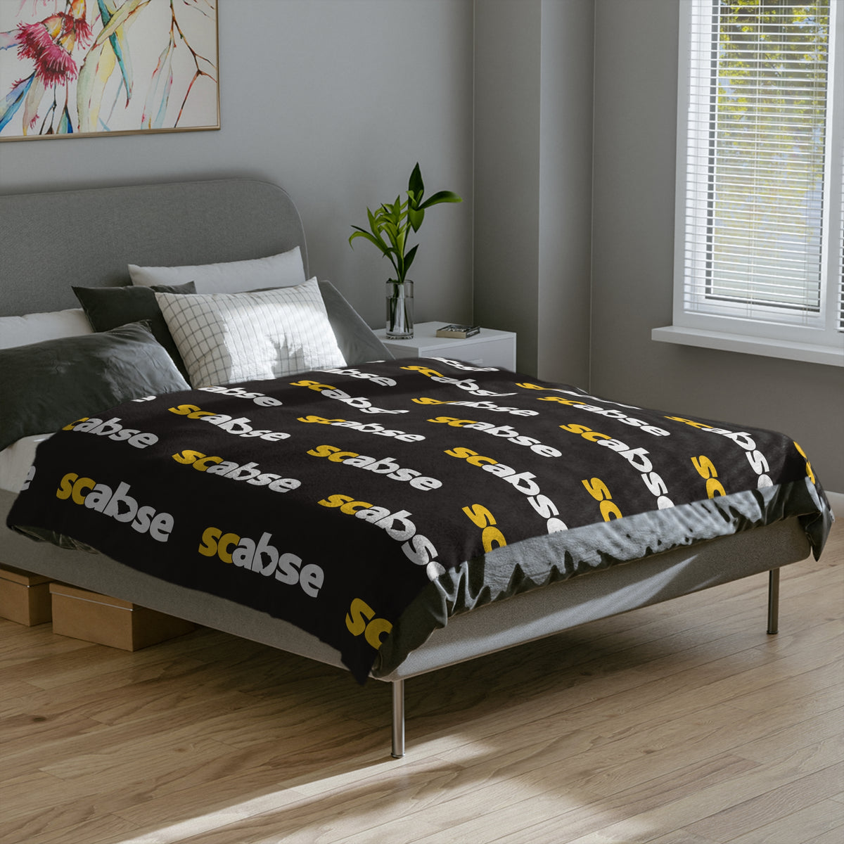 SCABSE Repeating 'scabse' Logo Plush Throw
