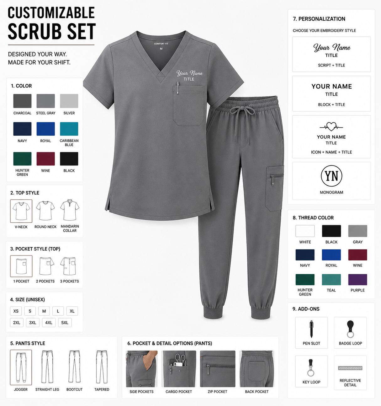 Scrub Set — Tops and Pants