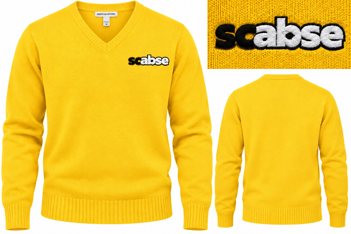 SCASBE Yellow Soft Cotton Embroidered Sweater