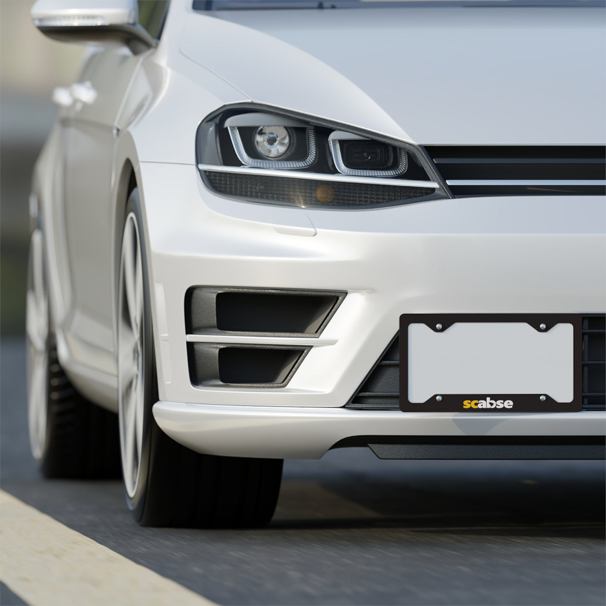 Metal License Plate Frame — Scabse Brushed Stainless Steel Car Tag Holder