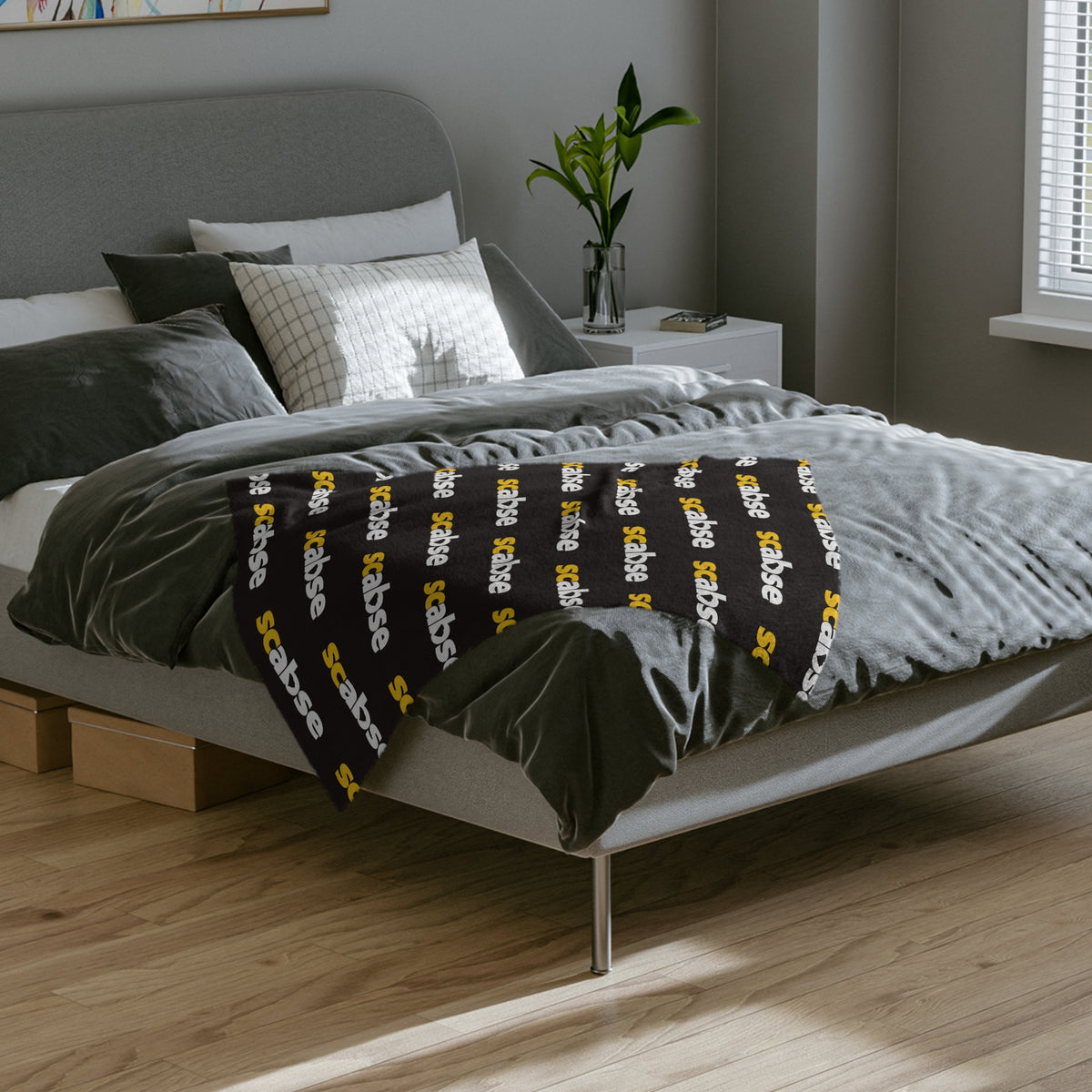 SCABSE Repeating 'scabse' Logo Plush Throw