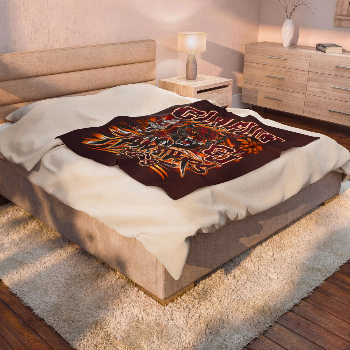 Claflin University Panthers Velveteen Plush Blanket