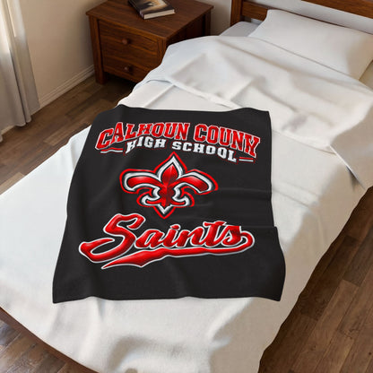 CCHS Calhoun County High School Saints Velveteen Plush Blanket