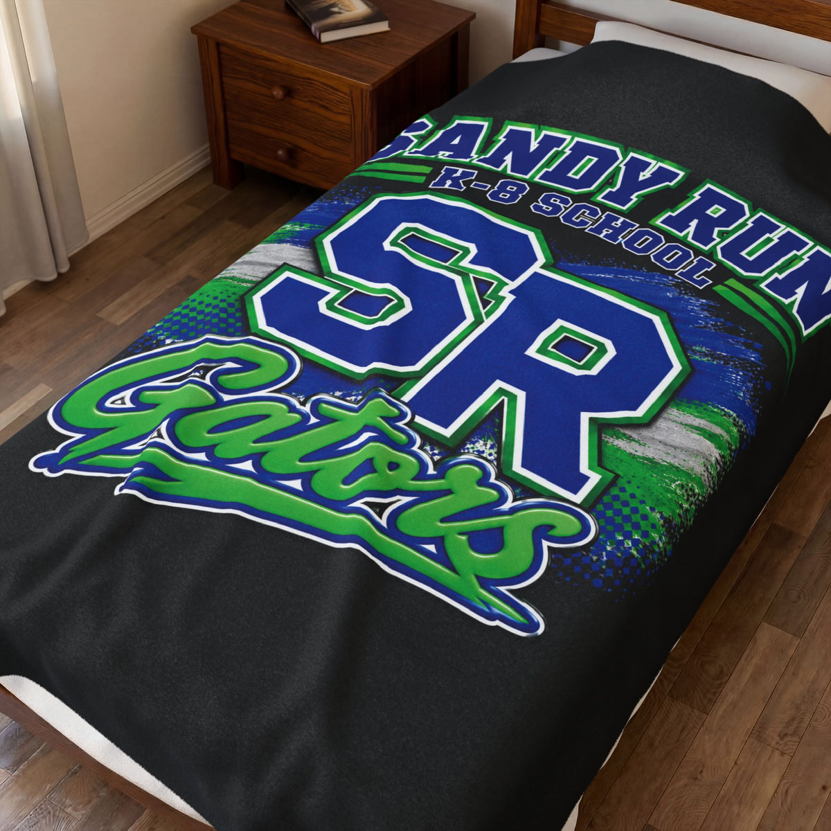 Sandy Run SR Gators Velveteen Plush Blanket — School Spirit Throw
