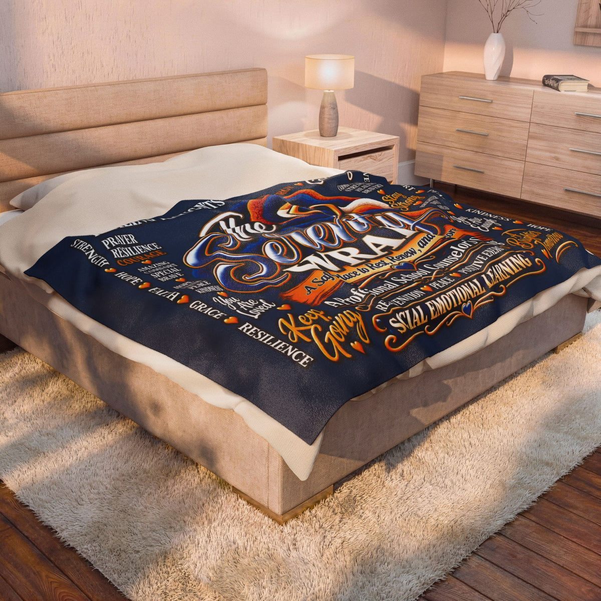 The Serenity Wrap Plush Blanket — Inspirational Comfort Throw with Heart & Healing Words