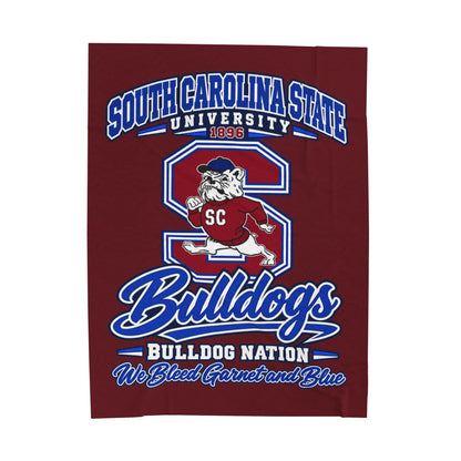 South Carolina State Bulldogs Velveteen Plush Blanket