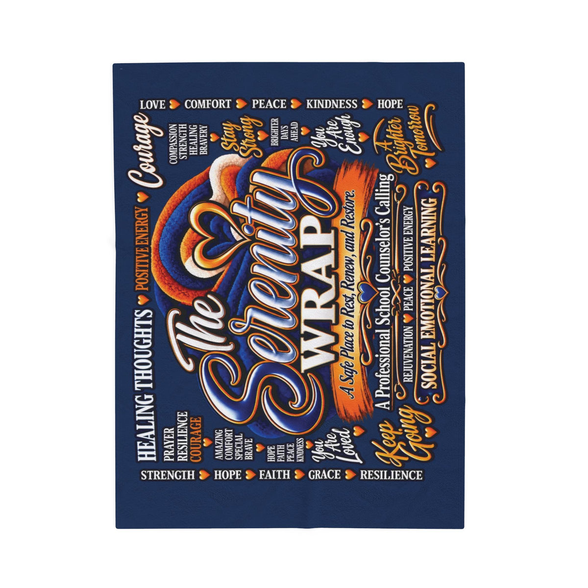 The Serenity Wrap Plush Blanket — Inspirational Comfort Throw with Heart & Healing Words