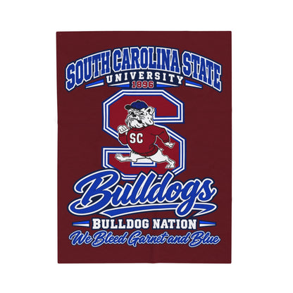 South Carolina State Bulldogs Velveteen Plush Blanket