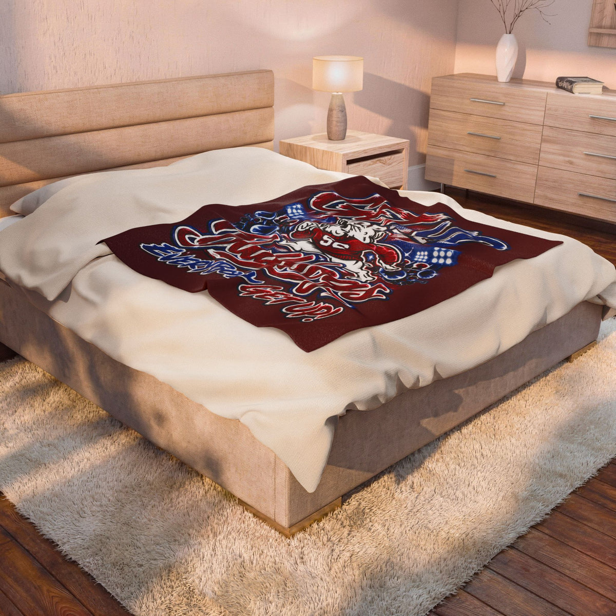 Get Up for the Bulldogs Velveteen Plush Blanket — Everybody Get Up! Team Throw