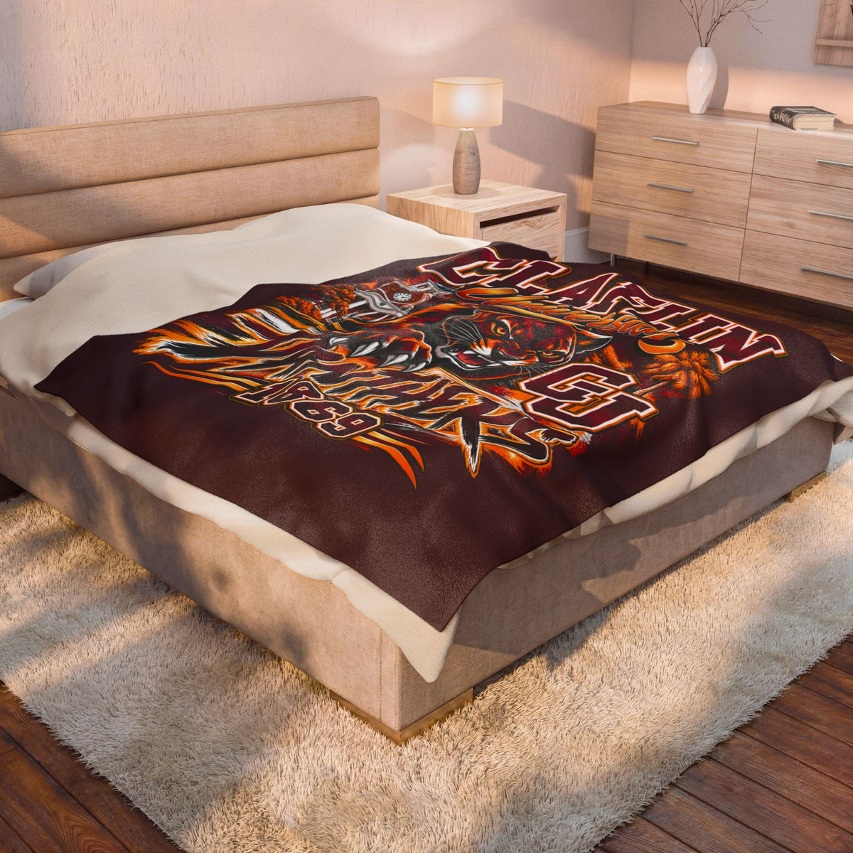 Claflin University Panthers Velveteen Plush Blanket