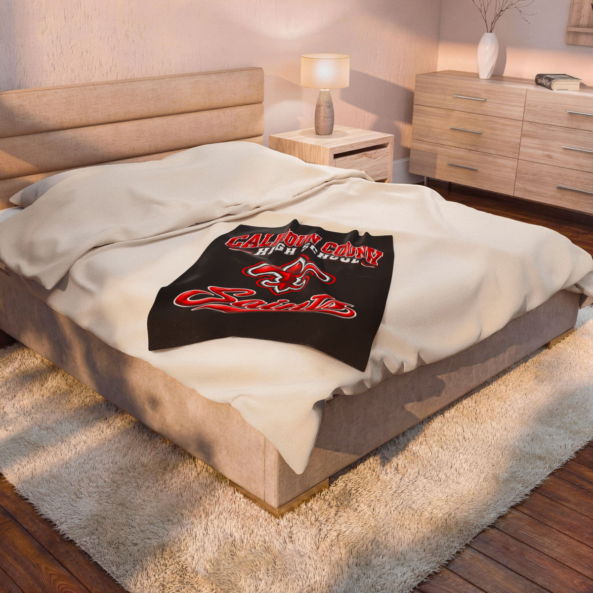 CCHS Calhoun County High School Saints Velveteen Plush Blanket