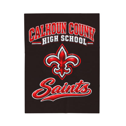 CCHS Calhoun County High School Saints Velveteen Plush Blanket