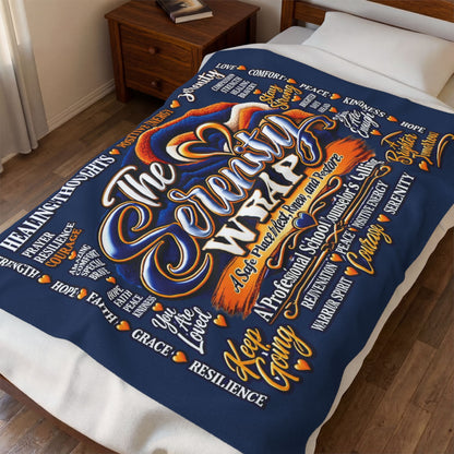 The Serenity Wrap Plush Blanket — Inspirational Comfort Throw with Heart & Healing Words