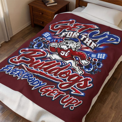 Get Up for the Bulldogs Velveteen Plush Blanket — Everybody Get Up! Team Throw
