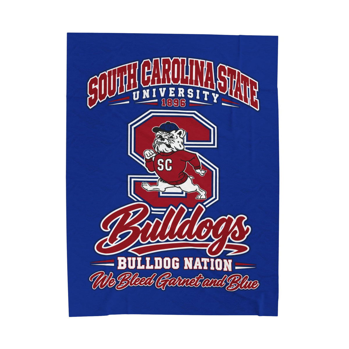 South Carolina State Bulldogs Velveteen Plush Blanket