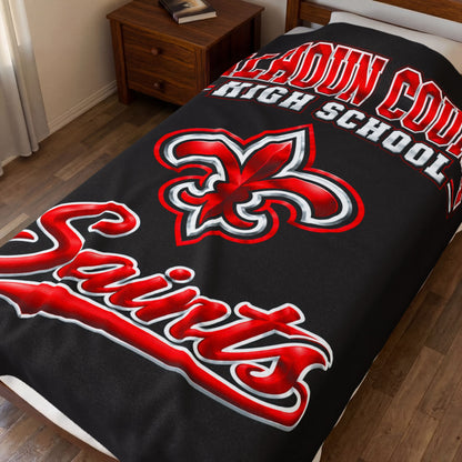 CCHS Calhoun County High School Saints Velveteen Plush Blanket