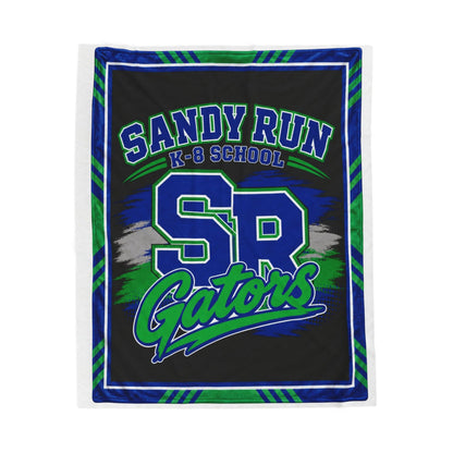 School Spirit Plush Blanket — "Sandy Run K-8 School SP Gators" Velveteen Throw