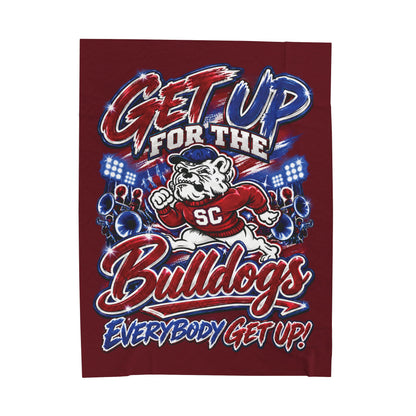 Get Up for the Bulldogs Velveteen Plush Blanket — Everybody Get Up! Team Throw