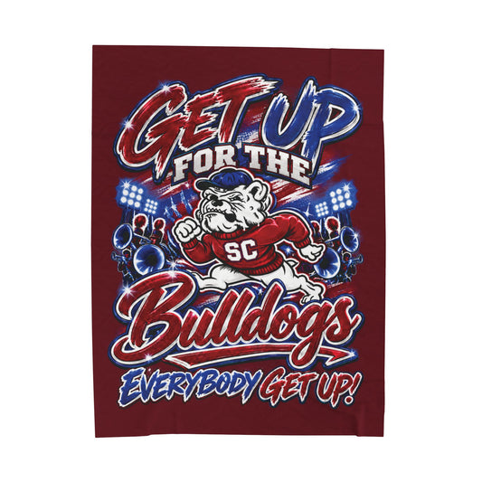 Get Up for the Bulldogs Velveteen Plush Blanket — Everybody Get Up! Team Throw