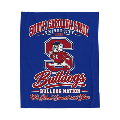South Carolina State Bulldogs Velveteen Plush Blanket