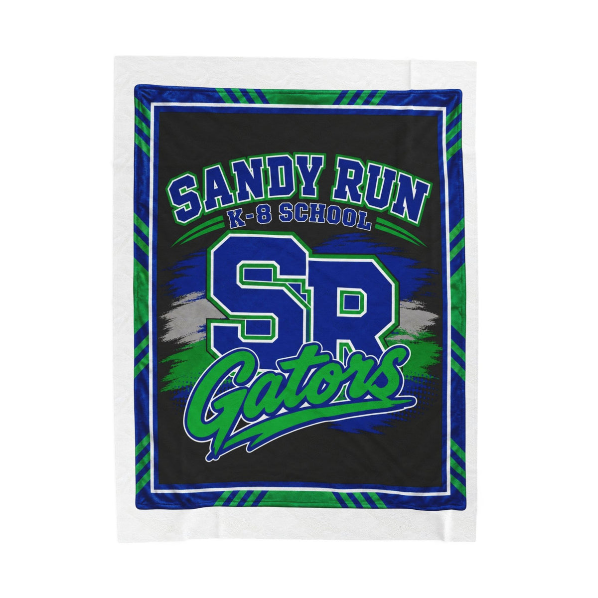 School Spirit Plush Blanket — "Sandy Run K-8 School SP Gators" Velveteen Throw
