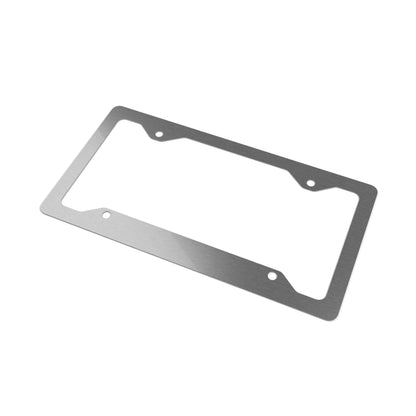 Metal License Plate Frame — Scabse Brushed Stainless Steel Car Tag Holder