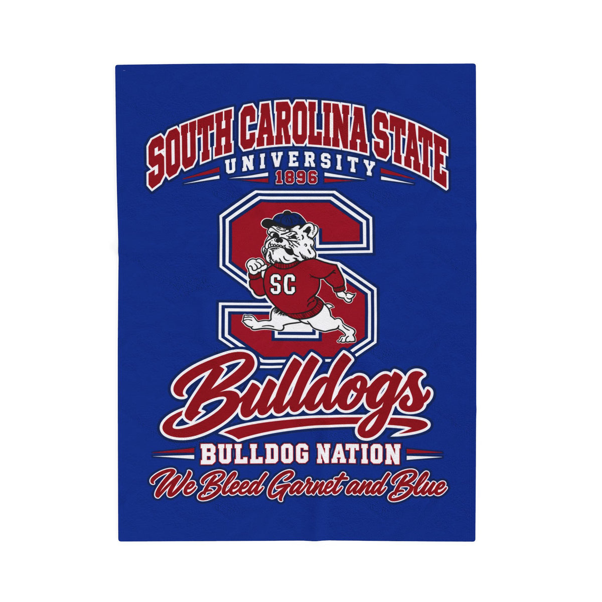 South Carolina State Bulldogs Velveteen Plush Blanket
