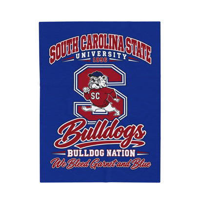 South Carolina State Bulldogs Velveteen Plush Blanket