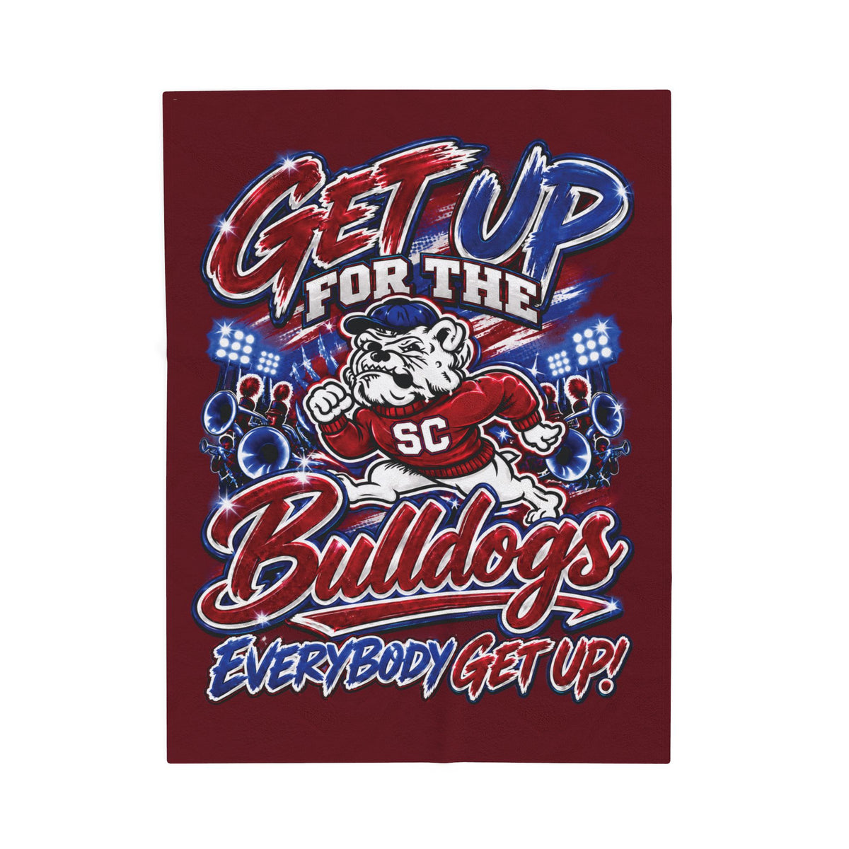 Get Up for the Bulldogs Velveteen Plush Blanket — Everybody Get Up! Team Throw