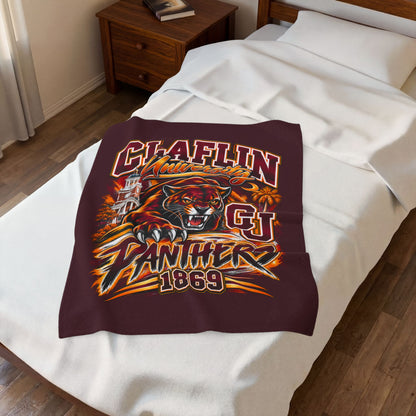 Claflin University Panthers Velveteen Plush Blanket
