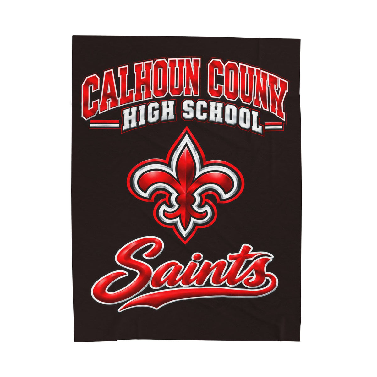 CCHS Calhoun County High School Saints Velveteen Plush Blanket