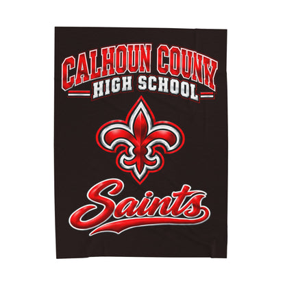 CCHS Calhoun County High School Saints Velveteen Plush Blanket