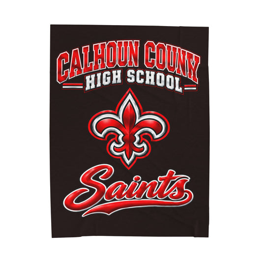 CCHS Calhoun County High School Saints Velveteen Plush Blanket