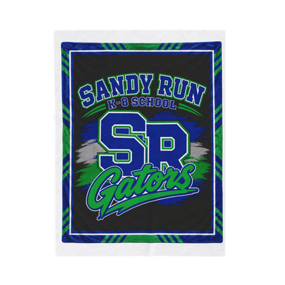 School Spirit Plush Blanket — "Sandy Run K-8 School SP Gators" Velveteen Throw
