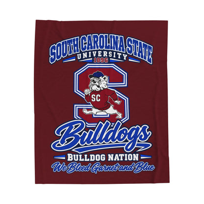 South Carolina State Bulldogs Velveteen Plush Blanket