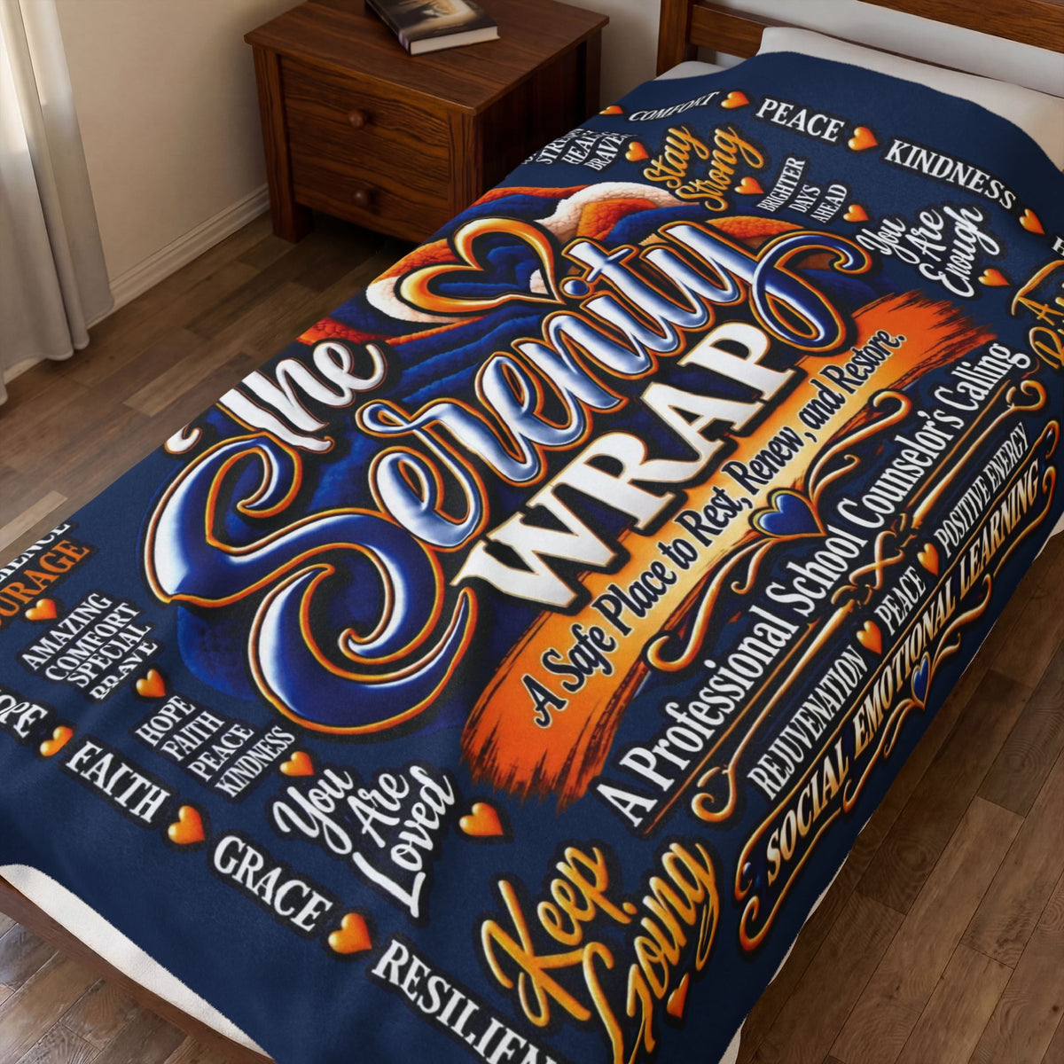 The Serenity Wrap Plush Blanket — Inspirational Comfort Throw with Heart & Healing Words