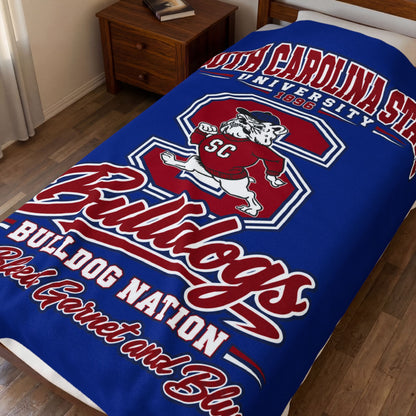 South Carolina State Bulldogs Velveteen Plush Blanket