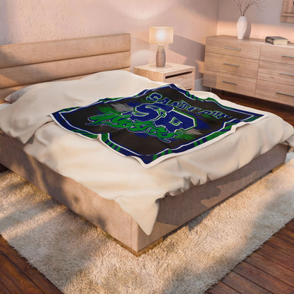 School Spirit Plush Blanket — "Sandy Run K-8 School SP Gators" Velveteen Throw