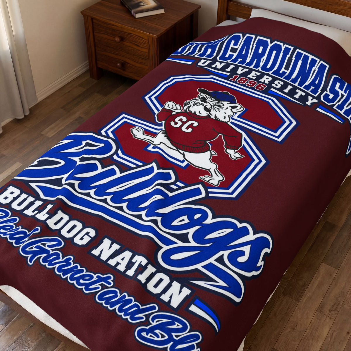 South Carolina State Bulldogs Velveteen Plush Blanket