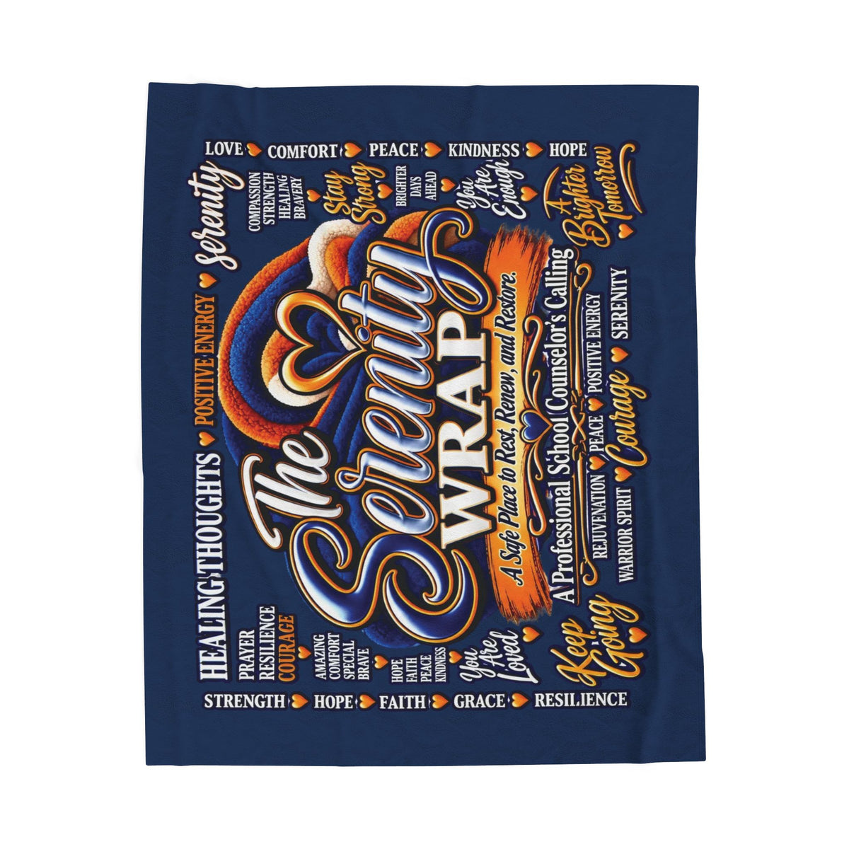 The Serenity Wrap Plush Blanket — Inspirational Comfort Throw with Heart & Healing Words