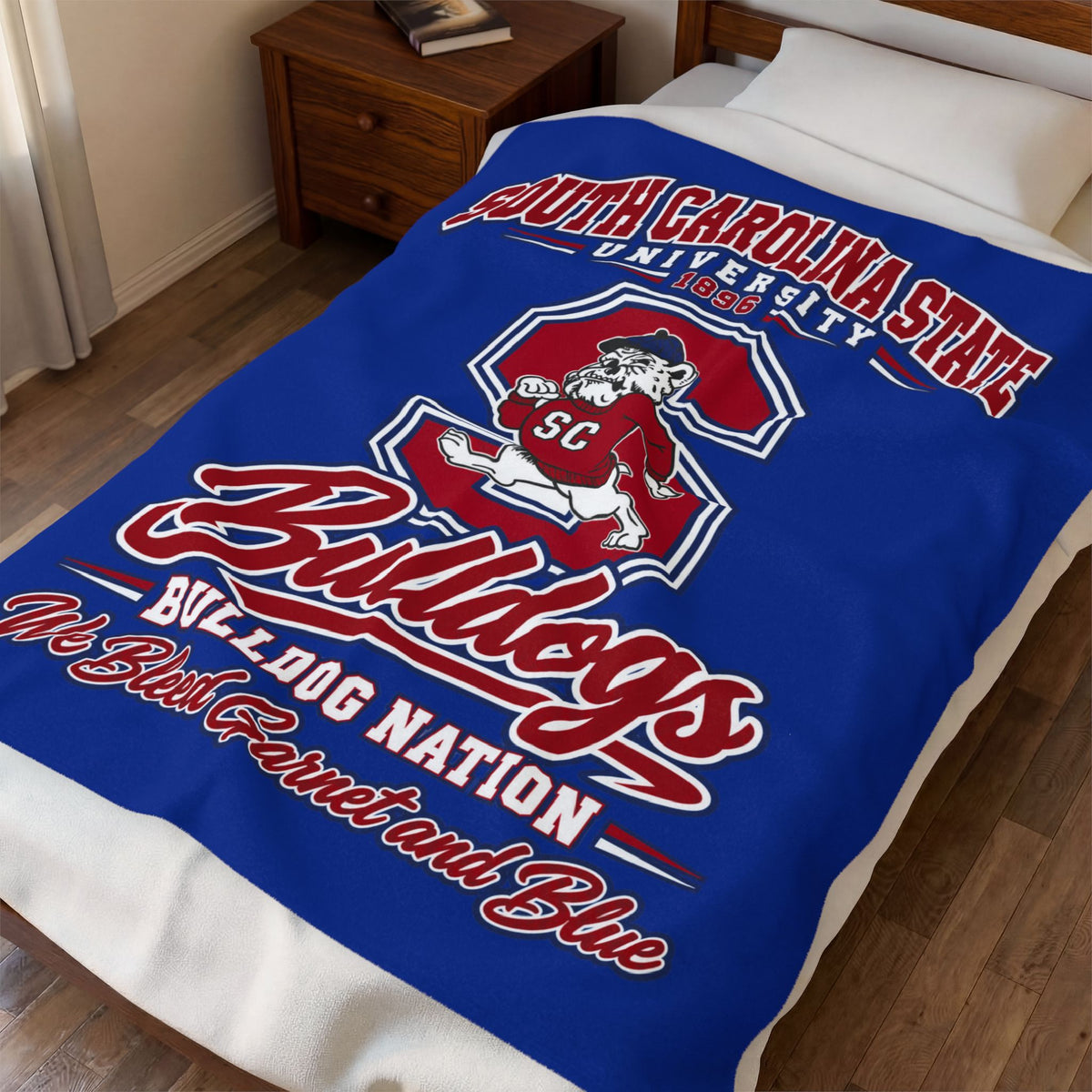 South Carolina State Bulldogs Velveteen Plush Blanket