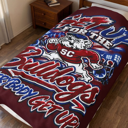Get Up for the Bulldogs Velveteen Plush Blanket — Everybody Get Up! Team Throw