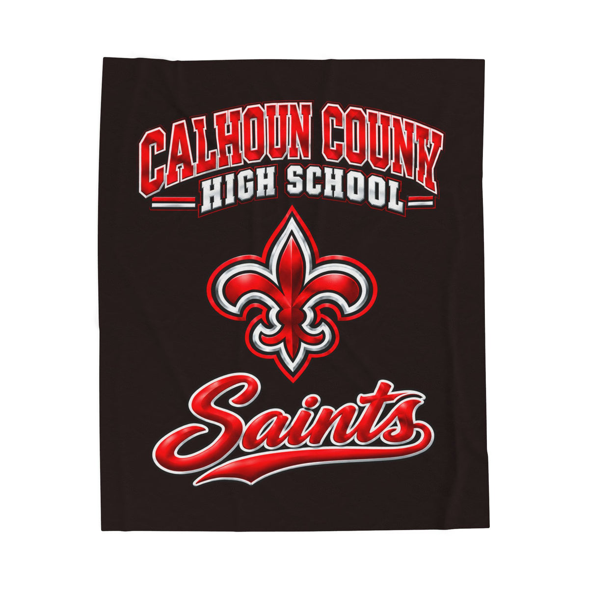 CCHS Calhoun County High School Saints Velveteen Plush Blanket