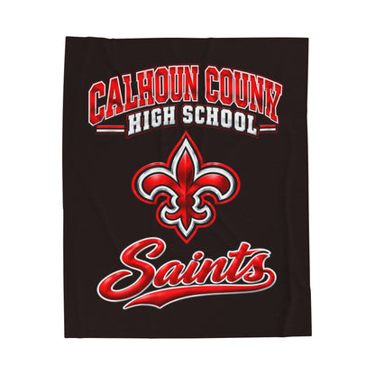 CCHS Calhoun County High School Saints Velveteen Plush Blanket
