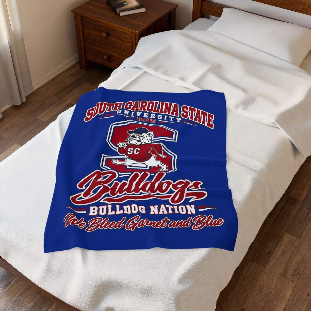 South Carolina State Bulldogs Velveteen Plush Blanket