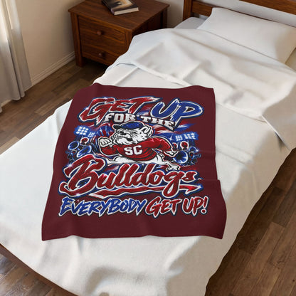 Get Up for the Bulldogs Velveteen Plush Blanket — Everybody Get Up! Team Throw