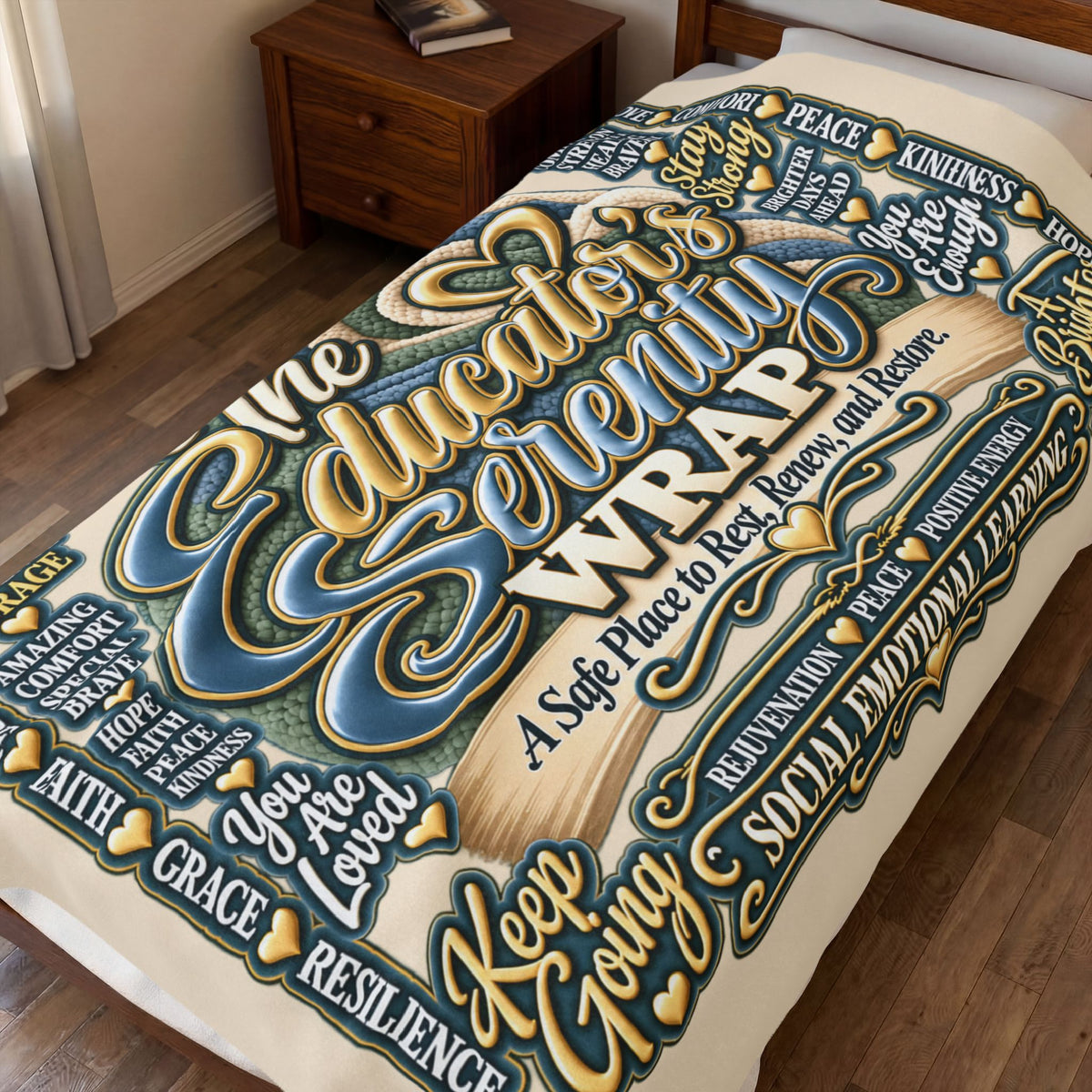 The Courageous Spirit Inspirational Velveteen Plush Blanket