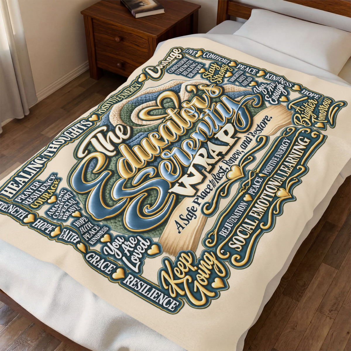 The Courageous Spirit Inspirational Velveteen Plush Blanket