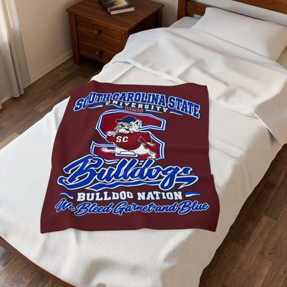 South Carolina State Bulldogs Velveteen Plush Blanket